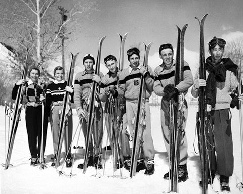 Ski Team Holding Skis
